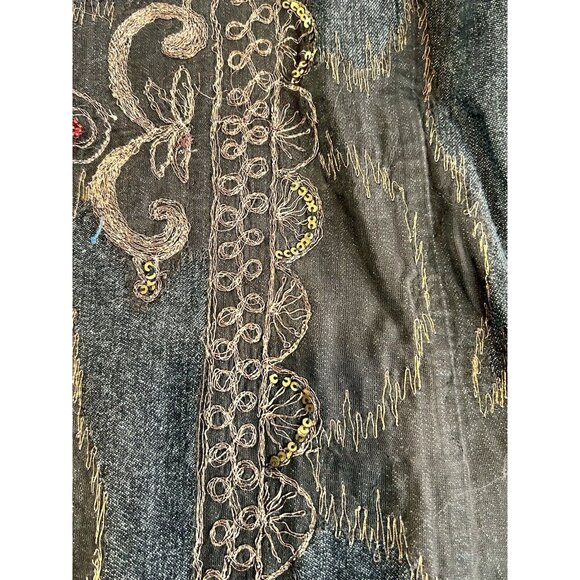 Chico's Embroidered Denim Button-Up Jacket size 1 - Picture 12 of 14